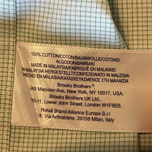 Brooks Brothers Mens Slim Fit Non-Iron Button-Down Shirt 16 1/2 - 34 Green - Picture 5 of 16